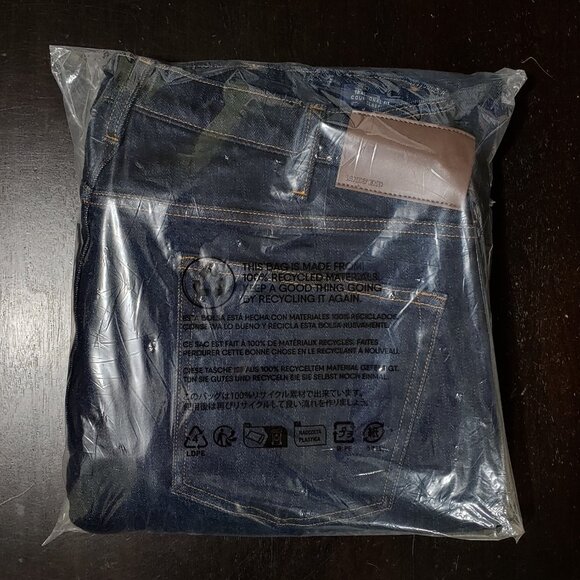 NWT Lands' End Men's Flannel Lined Jeans Dark Wash Black Watch Plaid 38X34 38/34 - Picture 8 of 9